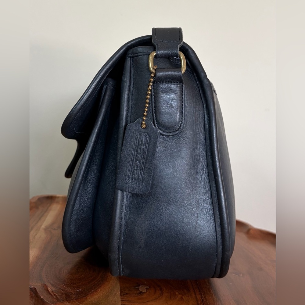 Vintage COACH Lennox Bag Navy Leather Crossbody RARE 9918 - Picture 10 of 17